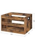 CHOEZON Vinyl Record Storage Crate, Record Storage Holder, Vintage Wood File Storage Organizer, Cube Photo Album Storage Box, for Albums, Files, Photo Albums, Rustic Brown MCW01FG