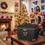 DEEGO Vinyl Record Storage Box with Lock, Fireproof & Water-Resistant Record Album Storage for 150+ 12-Inch LPs, Sturdy Record Case with Side & Bottom Support Panels, Gifts for Record Collectors