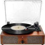 Vinyl Record Player Bluetooth Vintage 3-Speed Portable Turntables with Built-in Speakers, Belt-Driven LP Player Support USB Input AUX-in RCA Line Out