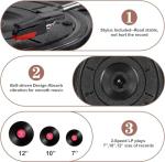 Vinyl Record Player Bluetooth Vintage 3-Speed Portable Turntables with Built-in Speakers, Belt-Driven LP Player Support USB Input AUX-in RCA Line Out