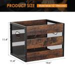 DOLALIKE Vinyl Record Storage, Vintage Wood Album Holder with Dividers for 100+ Records, Box Case Crate for Books, Magazines, Organizer (Classic Cube)