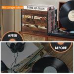 DOLALIKE Vinyl Record Storage, Vintage Wood Album Holder with Dividers for 100+ Records, Box Case Crate for Books, Magazines, Organizer (Classic Cube)