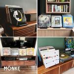 MÖNKE Premium Vinyl Record Storage - a Mid-Century Style Record Holder for Albums, 60-70 LP Capacity - Complements Any Record Player (Brown)