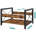 ELITEROO Vinyl Record Holder, Wooden Record Crate Fits 7” -12” Records, Vinyl Shelf Holds up to 50-100 Albums, DVDs, CDs or Files Wood Book Storage Stand Desktop Organizer Box, Rustic Brown