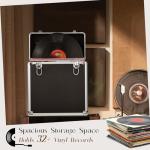 Vinyl Record Storage Case LP Album Collection Display Box Aluminium Water Resistant Vinyl Record Organizer Storage Holds 30+ Valuable Records 7/10/12 Inch Collapsible Storage Crate with Mesh Bag Black