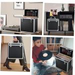 Vinyl Record Storage Case LP Album Collection Display Box Aluminium Water Resistant Vinyl Record Organizer Storage Holds 30+ Valuable Records 7/10/12 Inch Collapsible Storage Crate with Mesh Bag Black
