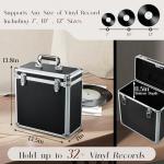 Vinyl Record Storage Case LP Album Collection Display Box Aluminium Water Resistant Vinyl Record Organizer Storage Holds 30+ Valuable Records 7/10/12 Inch Collapsible Storage Crate with Mesh Bag Black