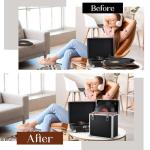 Vinyl Record Storage Case LP Album Collection Display Box Aluminium Water Resistant Vinyl Record Organizer Storage Holds 30+ Valuable Records 7/10/12 Inch Collapsible Storage Crate with Mesh Bag Black