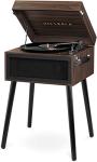 Victrola Liberty – Bluetooth Record Player – 5-in-1 Turntable with Vinyl Stream, FM Radio, USB Playback, Built-in Speakers, Use as Stand or Tabletop Player (Espresso)