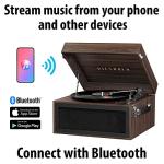 Victrola Liberty – Bluetooth Record Player – 5-in-1 Turntable with Vinyl Stream, FM Radio, USB Playback, Built-in Speakers, Use as Stand or Tabletop Player (Espresso)