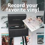 Victrola Liberty – Bluetooth Record Player – 5-in-1 Turntable with Vinyl Stream, FM Radio, USB Playback, Built-in Speakers, Use as Stand or Tabletop Player (Espresso)