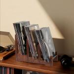 QILICHZ Records Holder,3-Tier Vinyl Record Storage,60LP's Vinyl Record Holder Stand,Wood Album Storage for Vinyls Records Album Book Magazine File