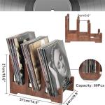 QILICHZ Records Holder,3-Tier Vinyl Record Storage,60LP's Vinyl Record Holder Stand,Wood Album Storage for Vinyls Records Album Book Magazine File