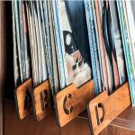26PCS Alphabetical Wooden Vinyl Storage Dividers, 26 Record Separator Holder Dividers A-Z Fot Horizontal Vertical, Album CD DVD Media Book Shelf Holders Accessories for Music Enthusiasts Album Crate