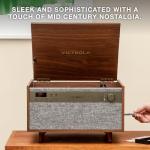 Victrola Century 6-in-1 Vinyl Record Player & Music Center – 3-Speed Turntable, CD & Cassette Player, VINYLSTREAM, Bluetooth & 3.5mm Aux, Record Player with Speakers, Mid Century Design (Walnut)