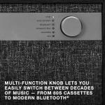 Victrola Century 6-in-1 Vinyl Record Player & Music Center – 3-Speed Turntable, CD & Cassette Player, VINYLSTREAM, Bluetooth & 3.5mm Aux, Record Player with Speakers, Mid Century Design (Walnut)