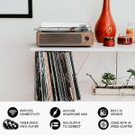 WOCKODER Vintage Record Players for Vinyl with Speakers Belt-Driven Retro Turntable LP Player Support 3-Speed, Bluetooth Playback, AUX-in, Headphone, RCA All-in-one Auto Stop Phonograph Wooden Brown