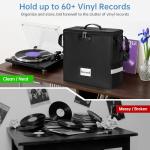 IBVIVIC Fireproof Vinyl Record Storage Box, Record Storage Organizer with Lock Fireproof Record Case for 50+ 7/10/12 Inch Single Vinyl Records Large Capacity File Storage Organizer, Small