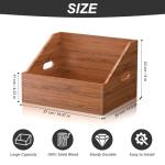 Vecxoty Wood Vinyl Record Storage, Retro & Durable Vinyl Crate and Record Holder, Album Storage Record Case Box for 60+ Records, Perfect Record Organizer for Home Decor and Collection Display(Brown)