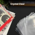 EVEO 100 Vinyl Record Sleeves Outer – Crystal Clear Outer Vinyl Sleeves LP Album Covers 12.75"x12.75" | Perfect Fit Protective 3 Mil Protection for Single & Double LPs - Archival Quality