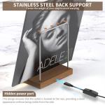 KORRTFID Now Playing Vinyl Record Stand, Light Up Vinyl Record Display Stand, Holder for Album Display Storage, Warm White Light with Fingerprint-Proof Acrylic Letters (Silver letters)