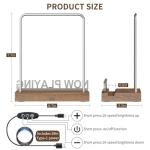 KORRTFID Now Playing Vinyl Record Stand, Light Up Vinyl Record Display Stand, Holder for Album Display Storage, Warm White Light with Fingerprint-Proof Acrylic Letters (Silver letters)