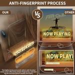 KORRTFID Now Playing Vinyl Record Stand, Light Up Vinyl Record Display Stand, Holder for Album Display Storage, Warm White Light with Fingerprint-Proof Acrylic Letters (Silver letters)