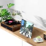 KORRTFID Now Playing Vinyl Record Stand, Light Up Vinyl Record Display Stand, Holder for Album Display Storage, Warm White Light with Fingerprint-Proof Acrylic Letters (Silver letters)