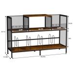 Large Vintage Record Player Table with 4 Adjustable Dividers, Vinyl Record Storage Cabinet for Up to 350 Albums, Medieval Turntable Stand for Living Room, Bedroom (Patent Pending)