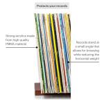 MÖNKE Premium Vinyl Record Storage - a Mid-Century Style Record Holder for Albums, 60-70 LP Capacity - Complements Any Record Player (Brown)