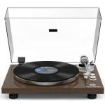 Turntable Record Player Wireless Output Vinyl Players Aluminium Platter Carbon Fiber Tonearm Belt-Drive LP 33 45 RPM Phono Audio AT-3600L MM Cartridge RCA Line Anti-Skate Pitch Control Dark Brown