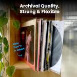 EVEO 100 Vinyl Record Sleeves Outer – Crystal Clear Outer Vinyl Sleeves LP Album Covers 12.75"x12.75" | Perfect Fit Protective 3 Mil Protection for Single & Double LPs - Archival Quality