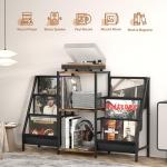 Record Player Stand with Vinyl Storage, Record Player Table with Vinyl Record Storage Up to 280 Albums, Turnta ble Stand with Record Holder Display Shelf, Record Cabinet for Media Stereo Audio