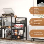 Record Player Stand with Vinyl Storage, Record Player Table with Vinyl Record Storage Up to 280 Albums, Turnta ble Stand with Record Holder Display Shelf, Record Cabinet for Media Stereo Audio