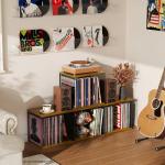 1 Cube Record Holder Vinyl Record Storage Furniture - DIY Stackable 50-70 Records Visualize Vinyl Album Storage Box Cube - Natural Wooden Vinyl Record Crate Organizer for Retro Vinyl Record Player