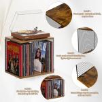 1 Cube Record Holder Vinyl Record Storage Furniture - DIY Stackable 50-70 Records Visualize Vinyl Album Storage Box Cube - Natural Wooden Vinyl Record Crate Organizer for Retro Vinyl Record Player