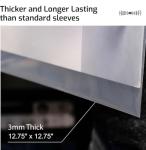 Hudson Hi-Fi Flexible Archival-Grade Vinyl Jacket Outer Sleeves – 100 Pack – Crystal Clear Polypropylene, Anti-Static & Acid-Free