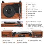 Vinyl Record Player with Speakers,Bluetooth Portable Turntable for Vinyl Records,Phonograph LP Player with 3 Speed USB RCA in Vintage Brown