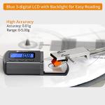 Neoteck Digital Turntable Stylus Force Gauge 0.01g/5.00g with Blue LCD Backlight Turntable Stylus Pressure Gauge with 5g Weight & Leather Case Accurate Tracking for Tonearm Phono Cartridge-Grey