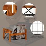 X-cosrack Vinyl Record Holder – 1 Pack Only – Fits 7"–12" Albums, Holds 50–100 Records, DVDs, or CDs – Modern Wooden Storage Stand, File Organizer Rack, Brown