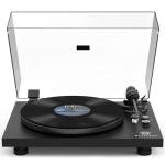 Record Player Wireless Output Turntable Carbon Fiber Tonearm Vinyl Player Aluminium Platter Belt-Drive LP Turn Tables 2 Speed RPM Phono RCA Line Output AT-3600L MM Cartridge Audio Sound Pure Black