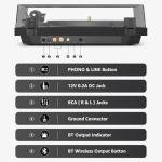 Record Player Wireless Output Turntable Carbon Fiber Tonearm Vinyl Player Aluminium Platter Belt-Drive LP Turn Tables 2 Speed RPM Phono RCA Line Output AT-3600L MM Cartridge Audio Sound Pure Black