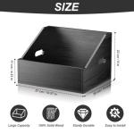 Vecxoty Wood Vinyl Record Storage, Retro & Durable Vinyl Crate and Record Holder, Album Storage Record Case Box for 60+ Records, Perfect Record Organizer for Home Decor and Collection Display(Black)