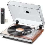 1 BY ONE Fully Automatic Belt-Drive Turntable, Wireless Vinyl Record Player with Automatic Repeat Function, Remote Control, Phono Preamp, AT-3600L Cartridge, 33/45 RPM