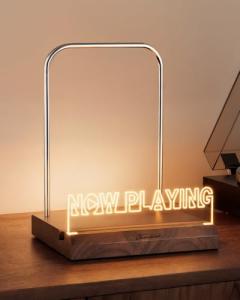 Onmiwod Light Up Now Playing Vinyl Record Stand, Vinyl Record Holder with Adjustable Warm White Lights, Wooden Acrylic Holder for Record Album Display and Storage, Accessories Gifts for Record Lovers