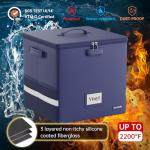 DocSafe Vinyl Record Storage Box with Lock, Fireproof＆Water Resistant Record Organizer for 100+ Single Records(12-inch), Collapsible Storage Crate with Lid&Handles for Valuable Album Collection, Blue