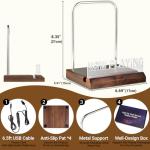 Onmiwod Light Up Now Playing Vinyl Record Stand, Vinyl Record Holder with Adjustable Warm White Lights, Wooden Acrylic Holder for Record Album Display and Storage, Accessories Gifts for Record Lovers