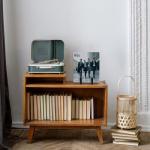 Picowe Vinyl Record Storage Holder, Black LP Display Rack Organizer, Metal Record Stand (1 Pack)