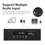 Vinyl Record Player with Bluetooth, 3-Speed Belt-Drive Turntable with Built-in Speakers, Easy Setup for Beginners, USB Recording, RCA/AUX/Headphone Jack, Classic Black Wood Design