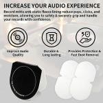 sdroceRyaM 4PCS Record Mitt LP Handler Gripper Anti-Static Vinyl Record Cleaner &Protector Soft Microfiber Practical Turntable Accessories(Black)